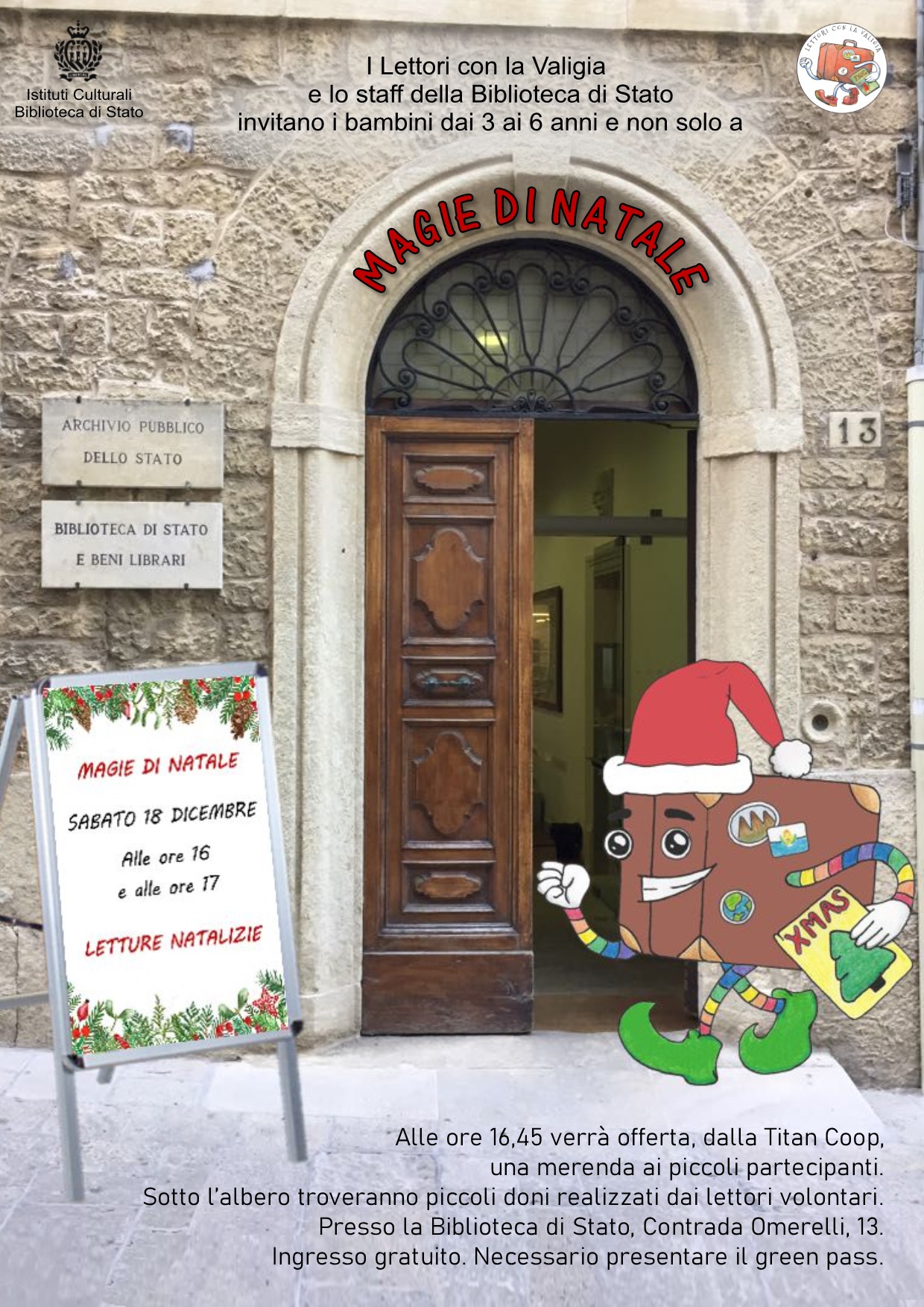 San Marino. Magie di Natale in biblioteca con Gigio Valigio