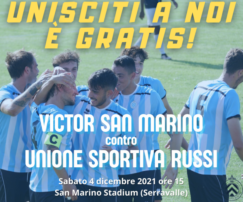 Victor San Marino-Russi, ingresso gratuito per tutti allo Stadium di Serravalle