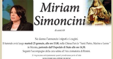 Funerale Miriam Simoncini