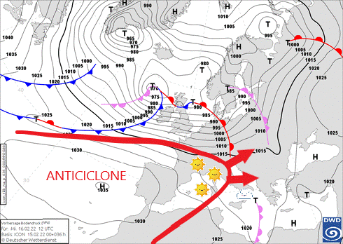 San Marino. Meteo: ritorna il super Anticiclone, temperatura massima oltre i 15°C. Aumento della nuvolosità nella giornata di sabato
