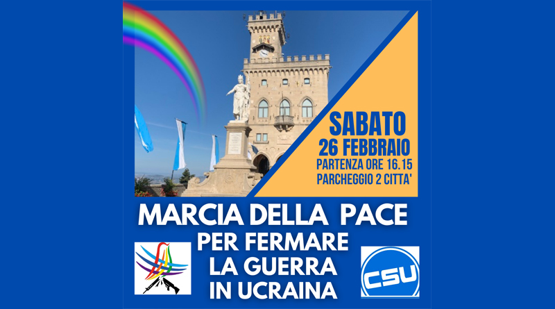Una marcia per la pace a San Marino contro le ostilità tra Russia e Ucraina