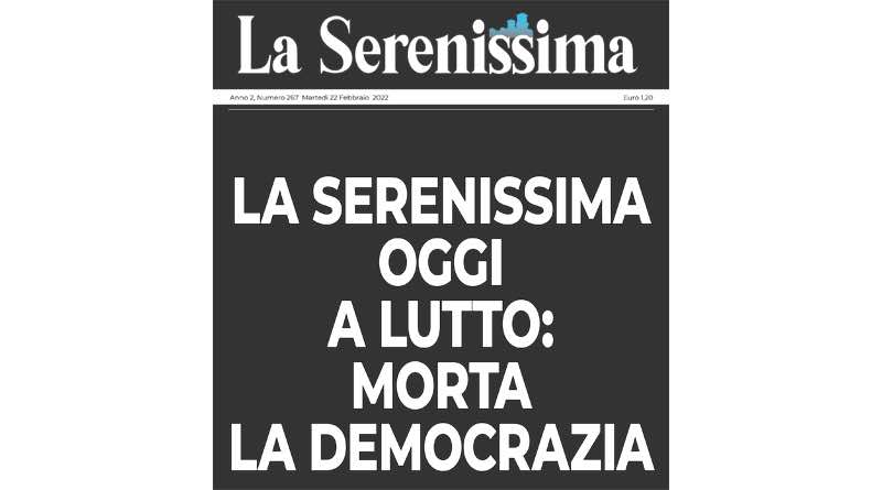 San Marino. La Serenissima a lutto esce con pagine nere.  “E’ morta la democrazia”