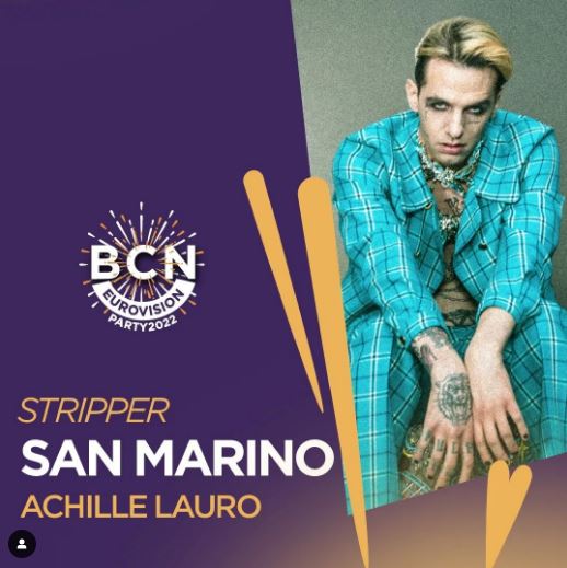 San Marino verso l’Eurovision 2022, Achille Lauro al preparty di Barcellona il 26 marzo. Ci sarà anche Senhit