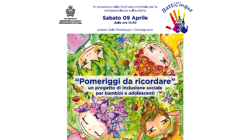 A San Marino un nuovo progetto di inclusione sociale per celebrare la Giornata mondiale della consapevolezza sull’autismo