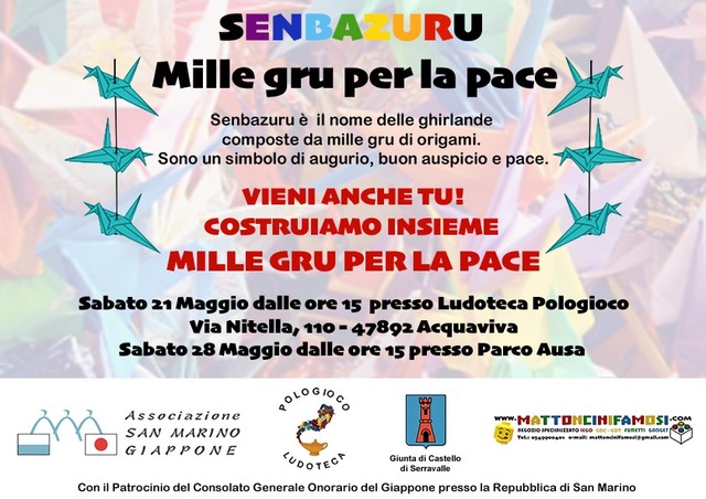 Senbazuru, a San Marino mille gru per la pace