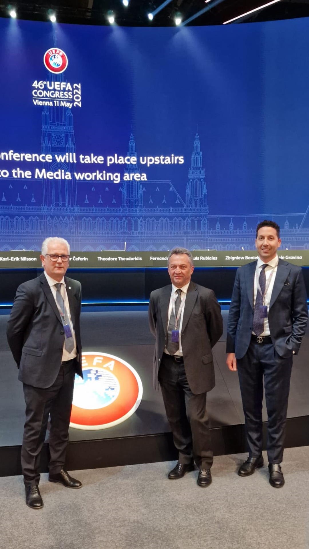 San Marino. Tura, Zafferani e Bronzetti al 46° Congresso UEFA di Vienna