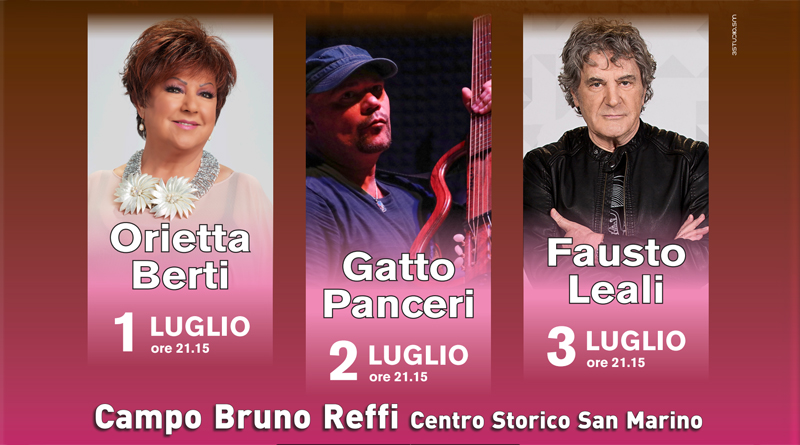 A San Marino tre serate di emozioni con Orietta Berti, Gatto Panceri e Fausto Leali