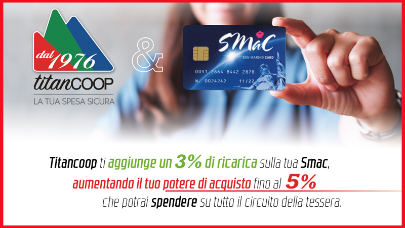 San Marino. Titancoop, a sostegno del potere d’acquisto di soci e clienti, aumenta, per 3 mesi, lo sconto SMaC dal 2% al 5%