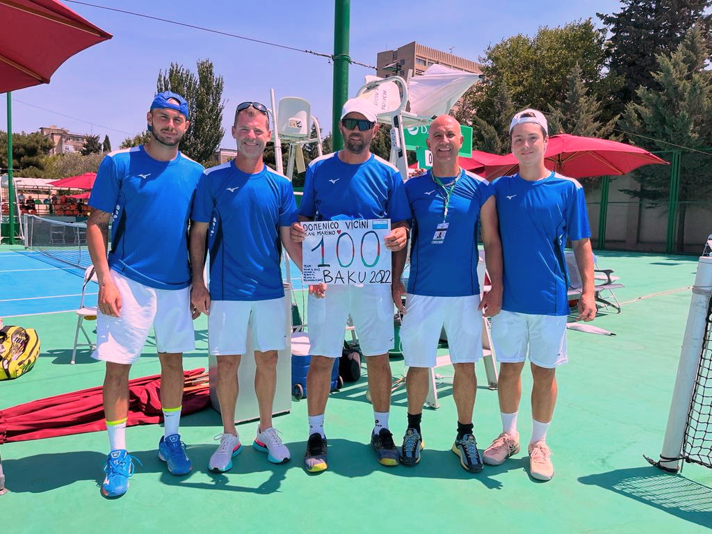 Tennis, Coppa Davis: San Marino al comando del girone B con capitan Vicini “mister 100”
