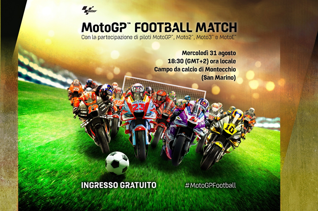 I piloti della MotoGP calciatori per un giorno: a San Marino una partita di calcio unica (live su Sky Sport)