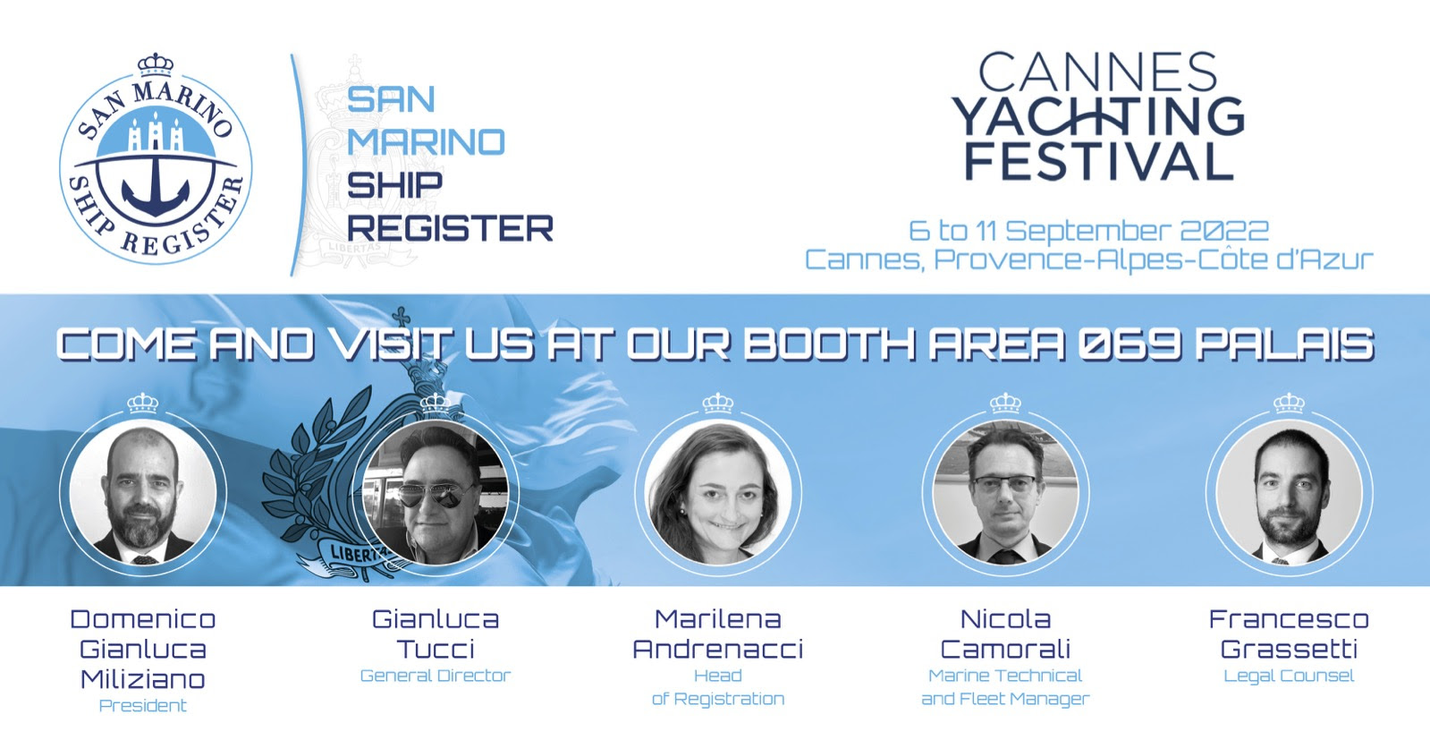 San Marino Ship Register a Cannes per lo Yachting Festival 2022