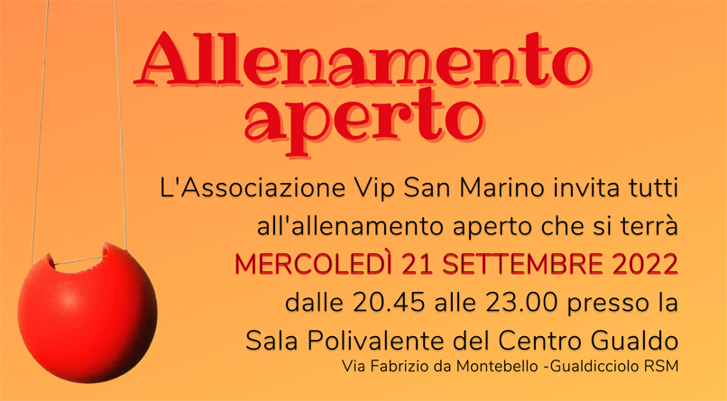 Allenamento all’aperto per tutti con l’associazione Vip San Marino