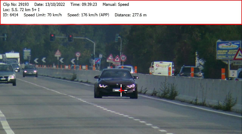 A 176 km/h sulla Superstrada di San Marino, maxi multa e patente sospesa per un automobilista
