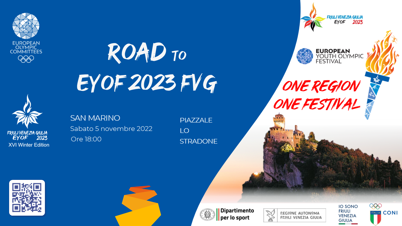 Domani il passaggio della fiamma di EYOF2023 FVG a San Marino