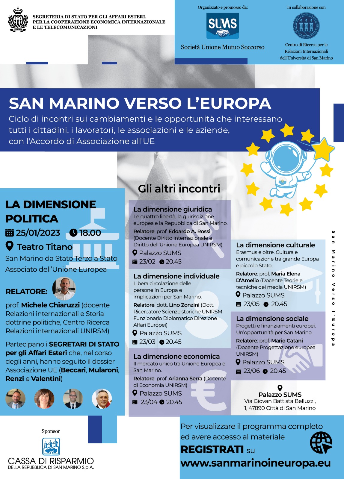 Al via il ciclo di incontri “San Marino verso l’Europa”