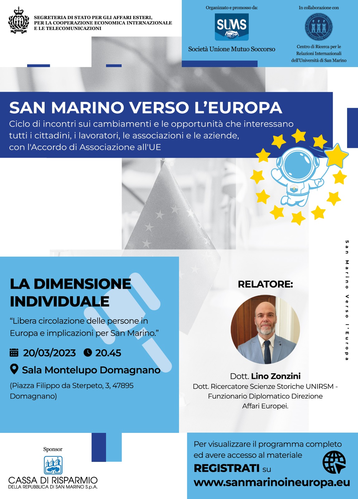 Lunedì terzo incontro di “San Marino verso l’Europa”