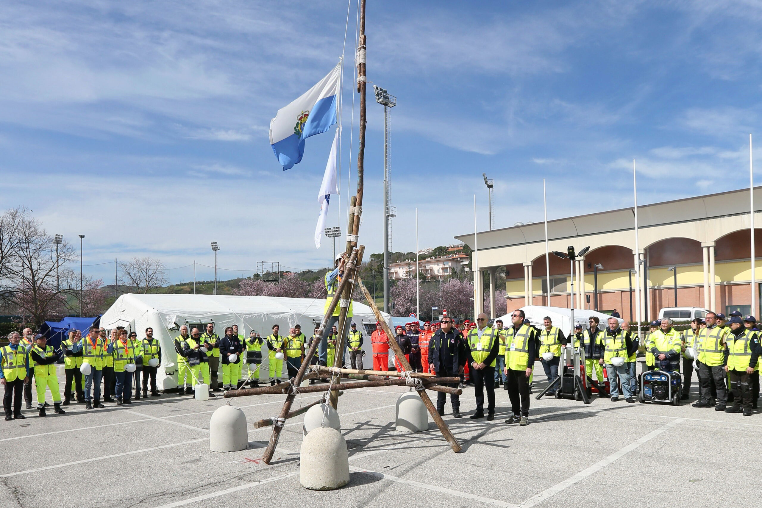 San Marino. 170 volontari allestiscono un’area di accoglienza. Il test, in caso di evento calamitoso