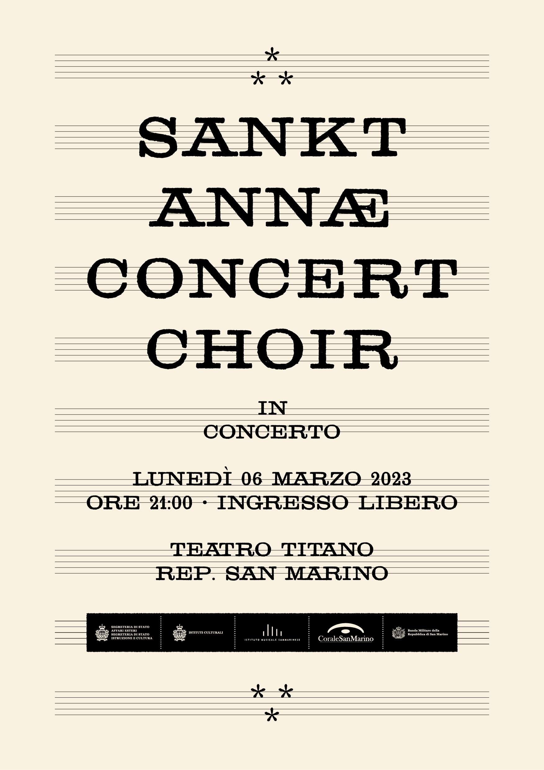 San Marino. Al Teatro Titano in scena “Sankt Annæ Concert Choir”