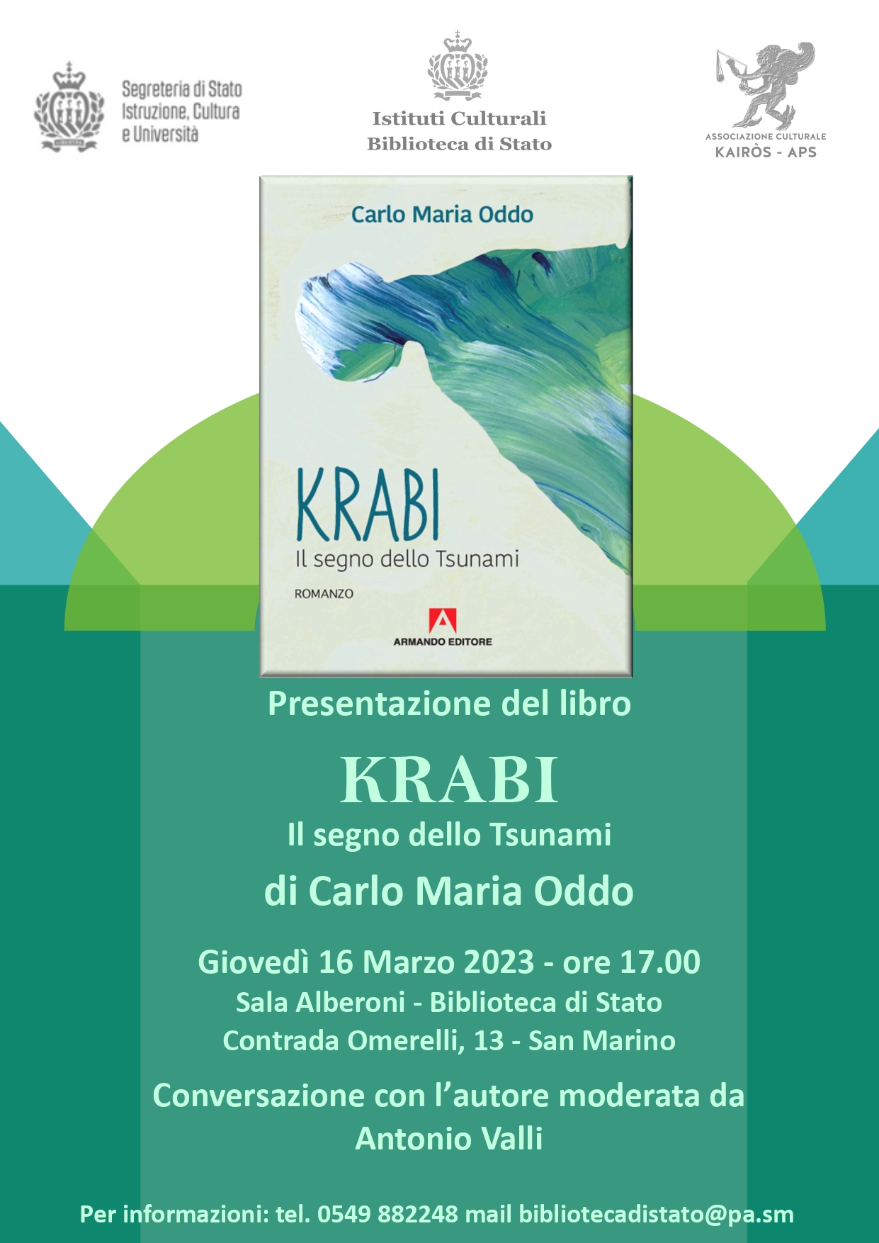 San Marino. Presentazione del libro “KRABI” dell’autore Carlo Maria Oddo