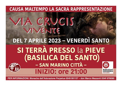 San Marino. La Via Crucis vivente si terrà presso la Basilica del Santo