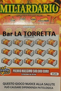 San Marino. Gratta e … vince al bar La Torretta 10.000 euro