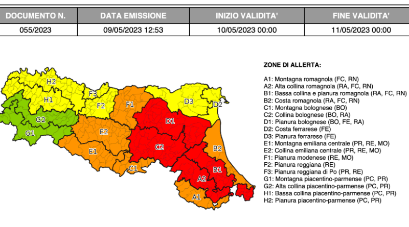 In arrivo ancora forti piogge in Romagna: scatta l’allerta meteo rossa
