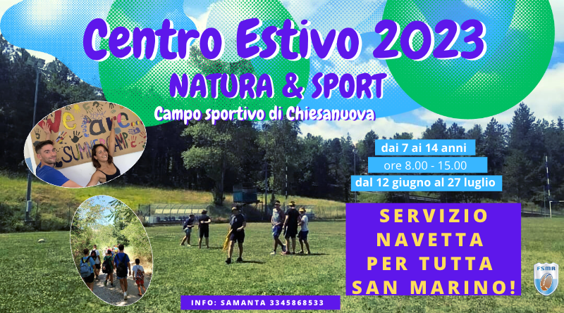 San Marino. Centro estivo “Natura e sport” della Federazione Rugby, ancora posti disponibili