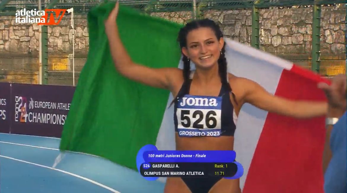 Atletica leggera, la sammarinese Alessandra Gasparelli campionessa italiana juniores nei 100 metri