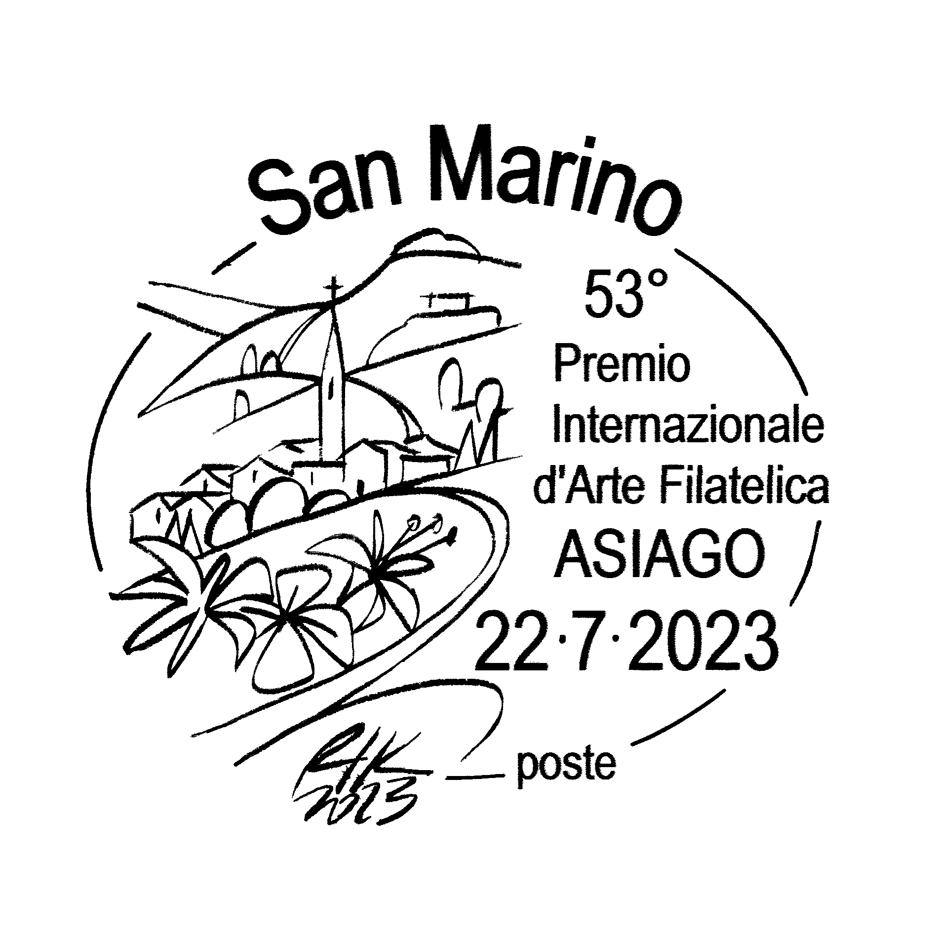 San Marino. Un annullo speciale per il 53° Premio Internazionale d’Arte Filatelica di Asiago