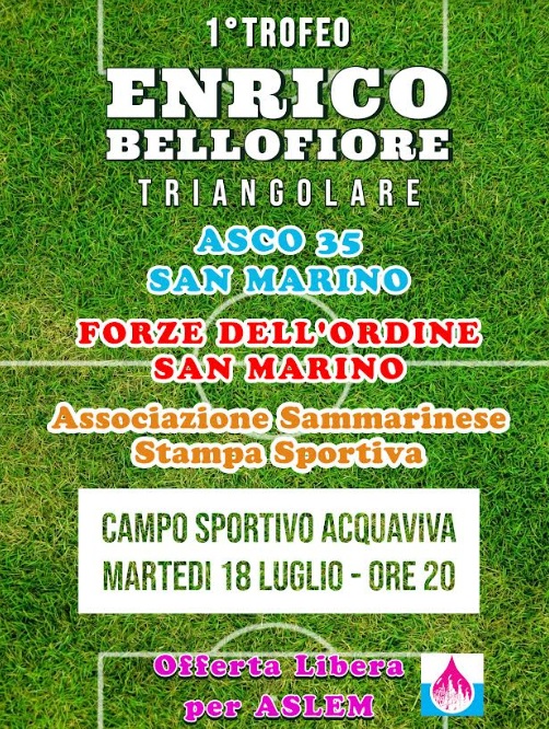 San Marino. Il 18 luglio in scena il trofeo “Enrico Bellofiore” con ASCO-35 e forze dell’ordine