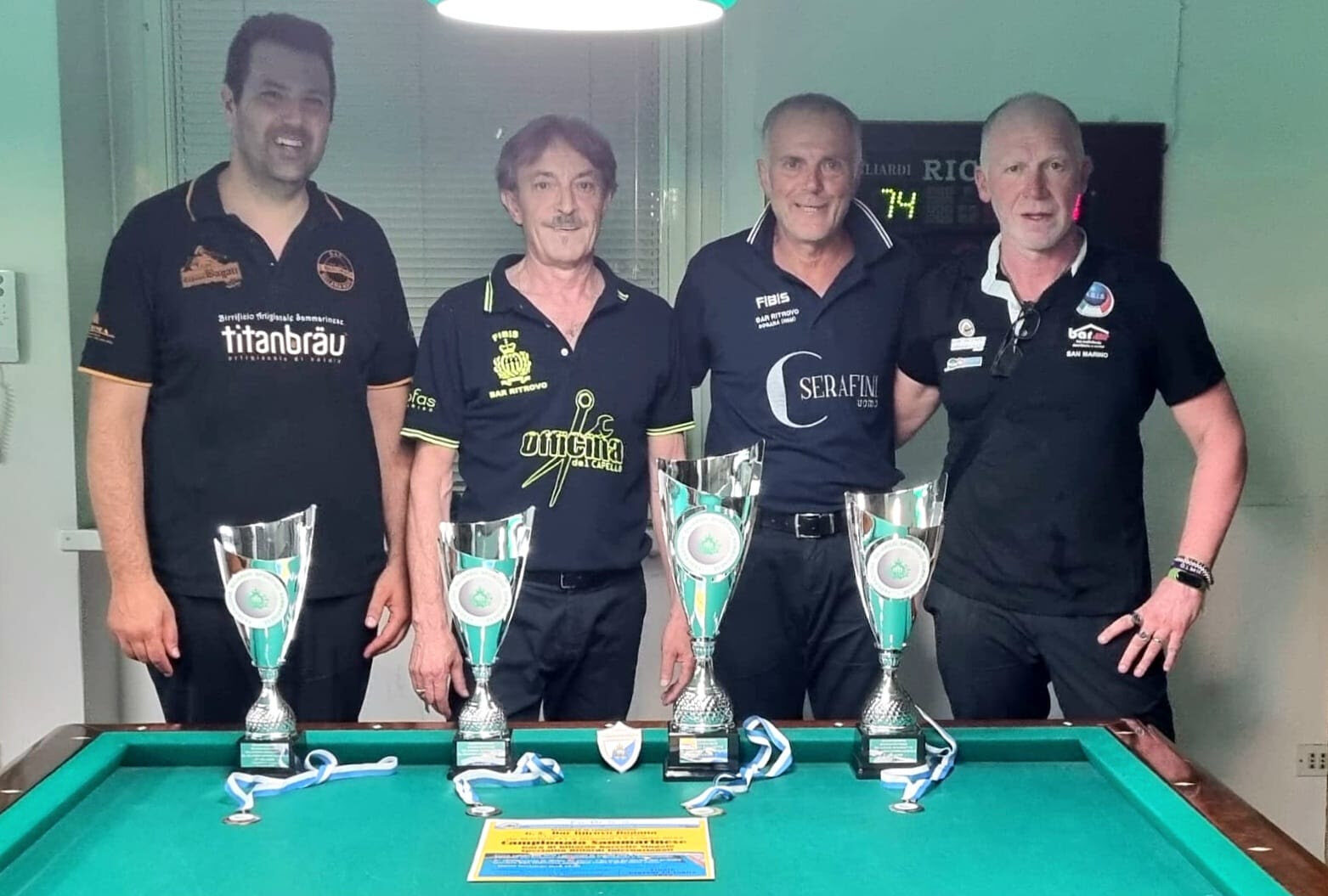 San Marino. Mario Casadei vince il campionato a boccette di specialità biliardi internazionali