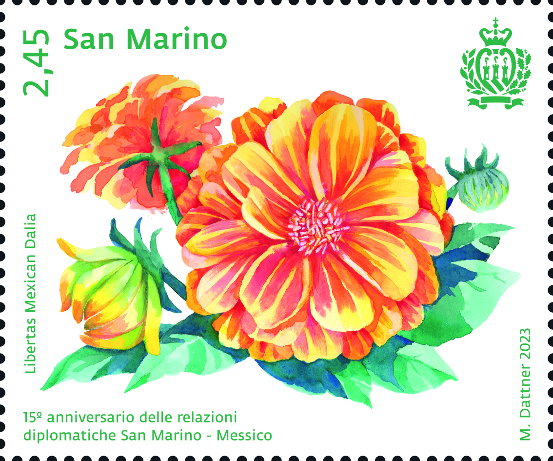 Un francobollo celebra i 15 anni di relazioni diplomatiche tra San Marino e Messico