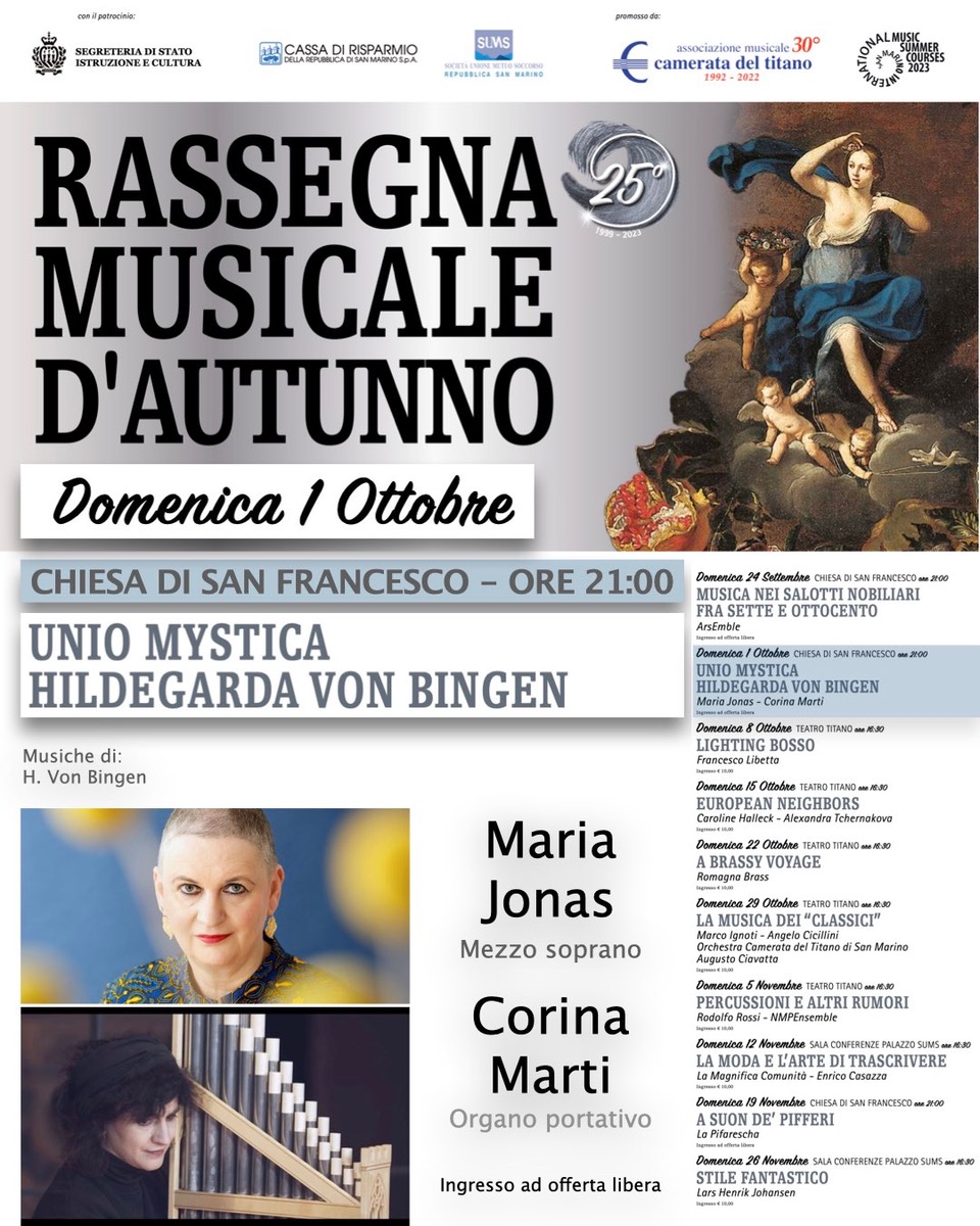 San Marino. Domani la musica di Ildegarda von Bingen alla Chiesa di San Francesco
