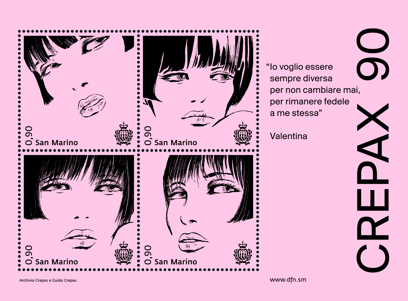 San Marino. Un foglietto con “Valentina” per celebrare il 90esimo anniversario della nascita di Guido Crepax