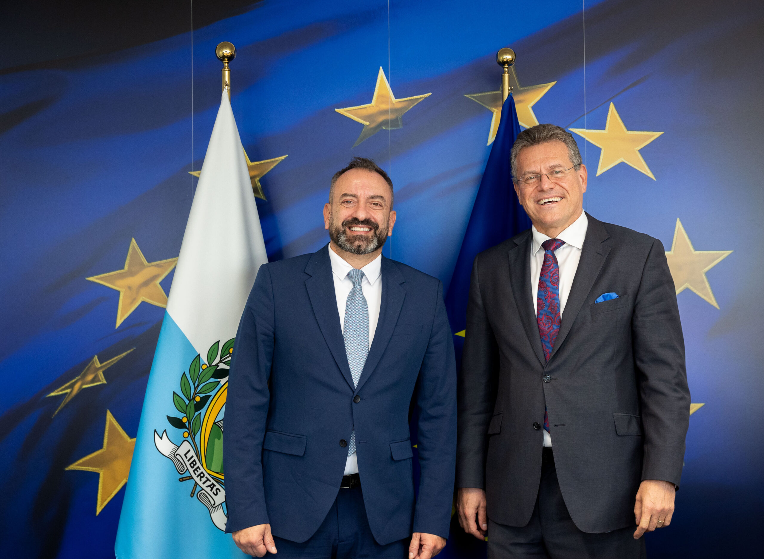 San Marino. Il Segretario agli Esteri Beccari a colloquio con il vicepresidente della Commissione Europea