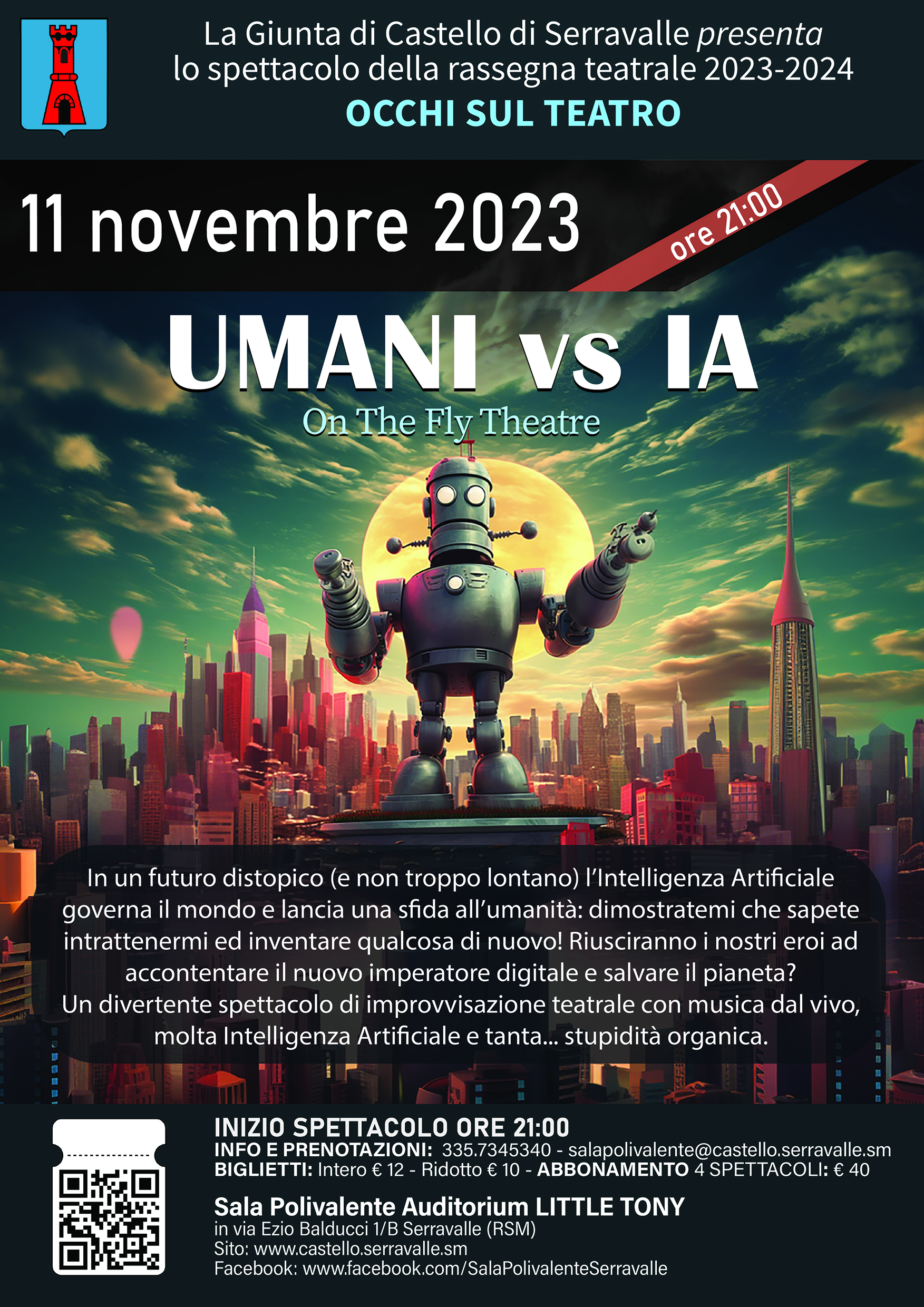 San Marino. Con “Umani vs IA”, l’Intelligenza Artificiale arriva a teatro
