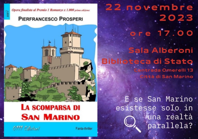 San Marino scomparsa nel libro di Pierfrancesco Prosperi, la presentazione il 22 novembre nella Sala Alberoni