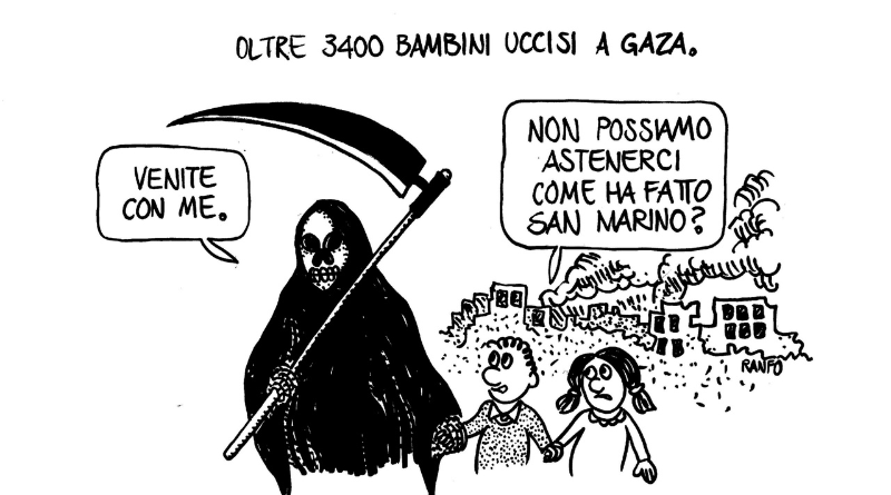 Satira. La tragedia di Gaza e l’astensione di San Marino