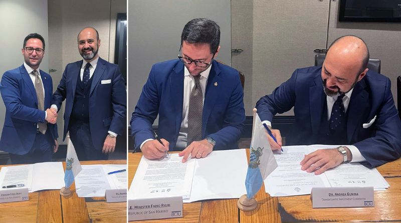 San Marino. Siglato protocollo con la Transatlantic Harmonic Foundation