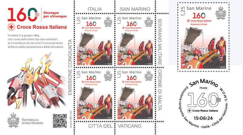 San Marino. Un’emissione congiunta per celebrare i 160 anni della Croce Rossa