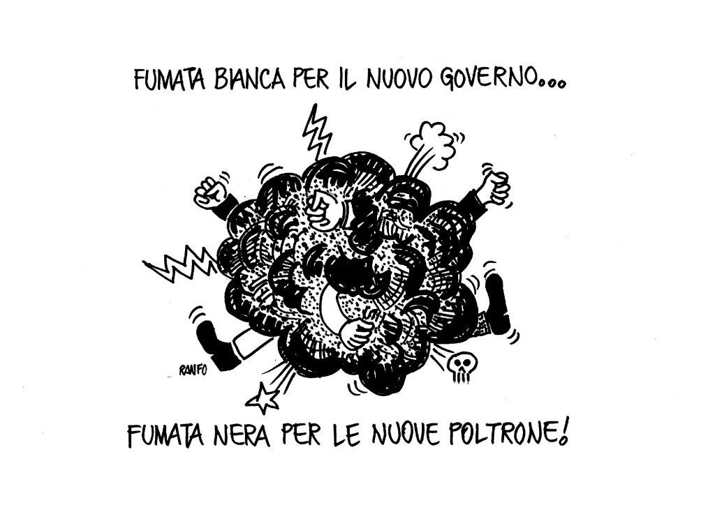 Satira. Fumata bianca per il nuovo governo, fumata nera per le poltrone