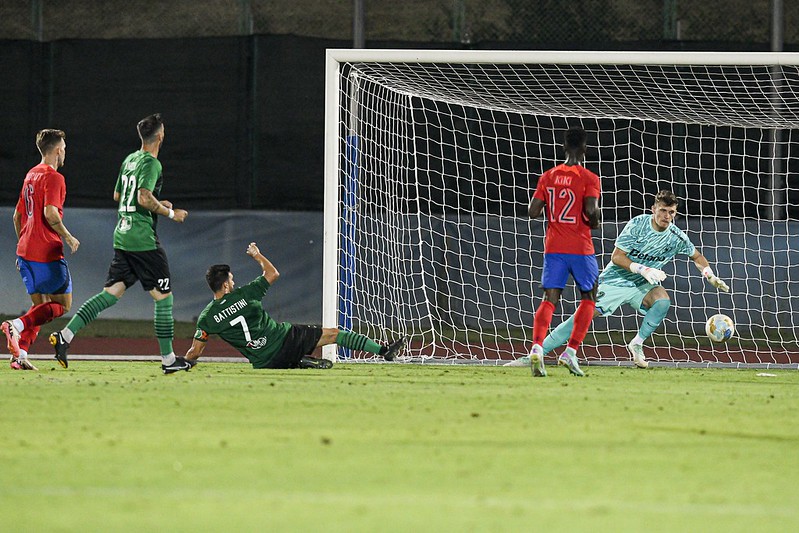 Esordio dolce-amaro per la Virtus in Champions League: il FCSB ne fa sette ma c’è il goal con Battistini