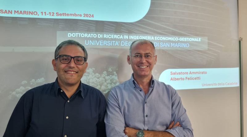 Due docenti dell’Ateneo della Calabria in cattedra al dottorato in Ingegneria Economico Gestionale dell’Università di San Marino