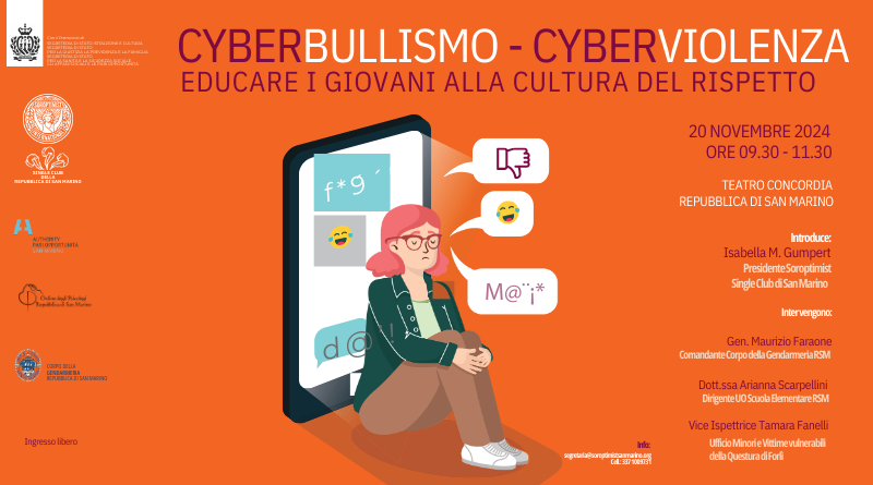 Da Soroptimist San Marino un evento per comprendere cyberbullismo e cyberviolenza